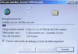 129 Ko/sec, quoi de plus normal en IP/ADSL ?