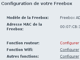 Configuration fonctionnalitÃ©s optionnelles Freebox