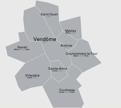 Carte du dÃ©groupage de VendÃ´me