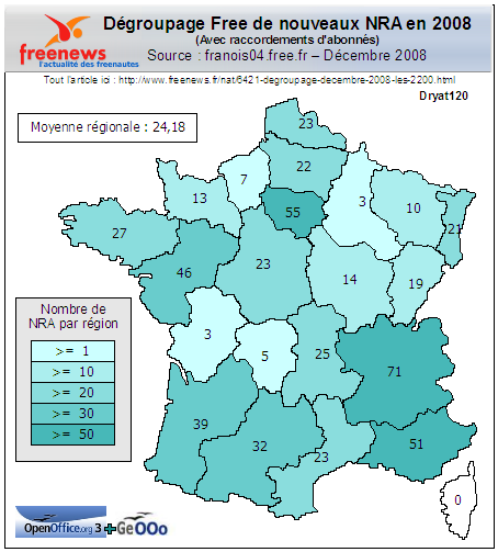 DÃ©groupage Free NRA avec abonnÃ©s, DÃ©c. 08, rÃ©gion