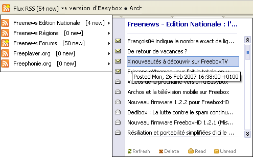 Freenews Toolbar RSS