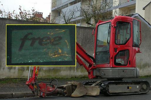 Pelleteuse du chantier