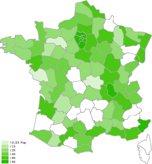 Carte de France du Dégroupage
