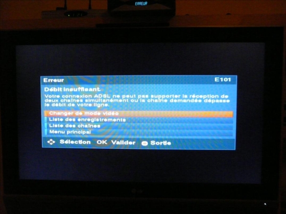 ecran freebox erreur 101