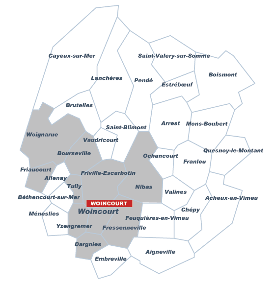 Carte de dégroupage de Woincourt