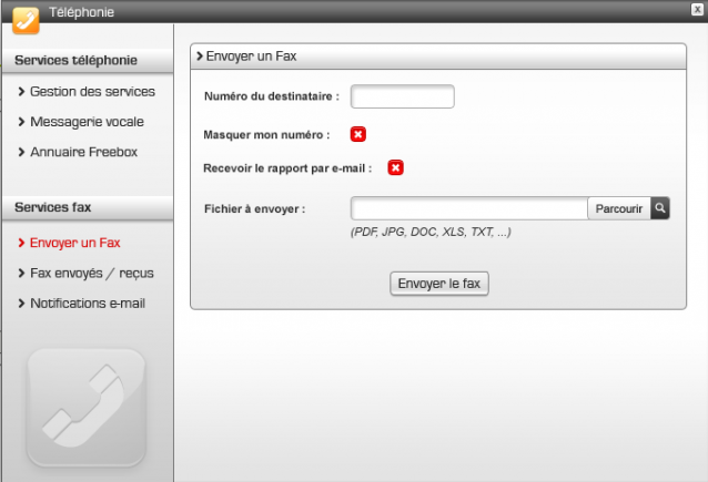 Fonctionnalité Fax