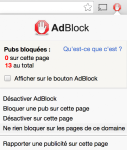 Une fois sur Freenews, cliquez sur l'icône de l'extension (en forme de main), présente dans la barre d'outil en haut de votre navigateur. Cliquez ensuite sur l'option "Ne rien bloquer sur les pages de ce domaine"