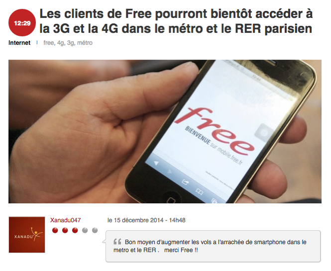 Les vols à l'arrachée ? C'est la faute à Free, assurément.