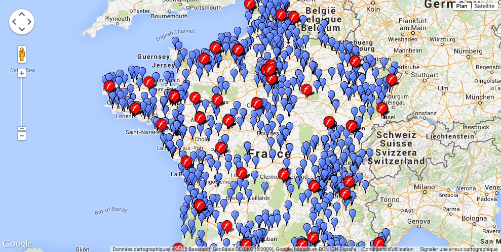 carte des bornes Free