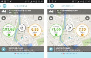 Speedtests 4G+ Montpellier