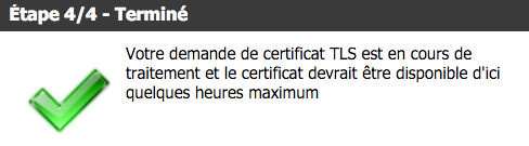 Si vous avez choisi de bénéficier d'un certificat "Let's Encrypt", votre URL sera accessible de façon chiffrée avec HTTPS.