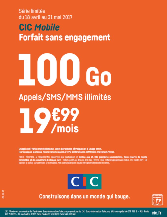 Forfait Prompto 4G 100Go sans engagement