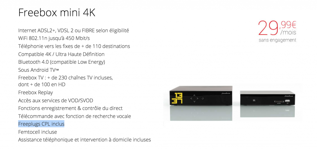 Nouveau : les Freeplugs sont inclus à l'offre Freebox Mini 4K