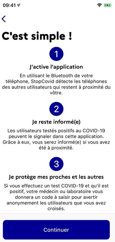 Fonctionnement application mobile StopCovid