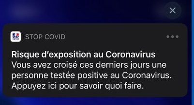 Notification application mobile StopCovid