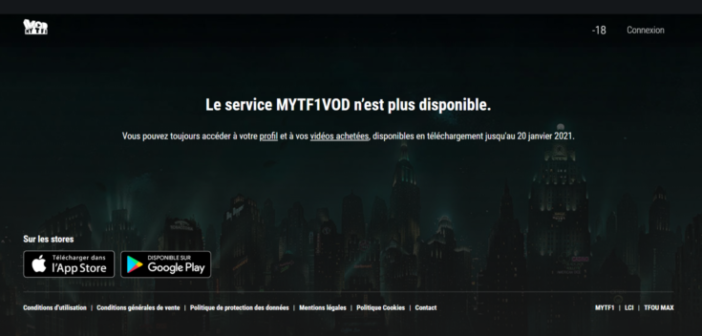 Fin du service MY TF1 VOD