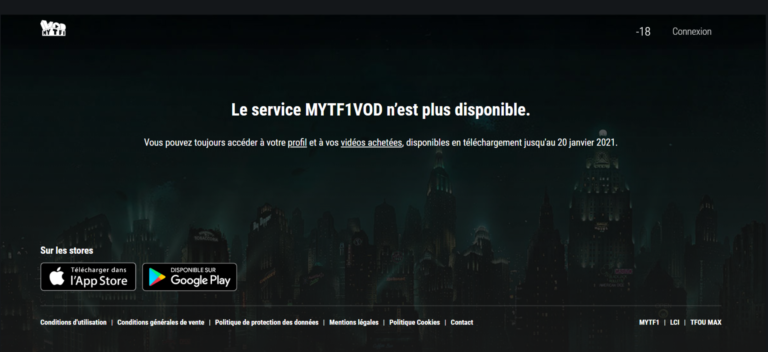 Fin du service MY TF1 VOD