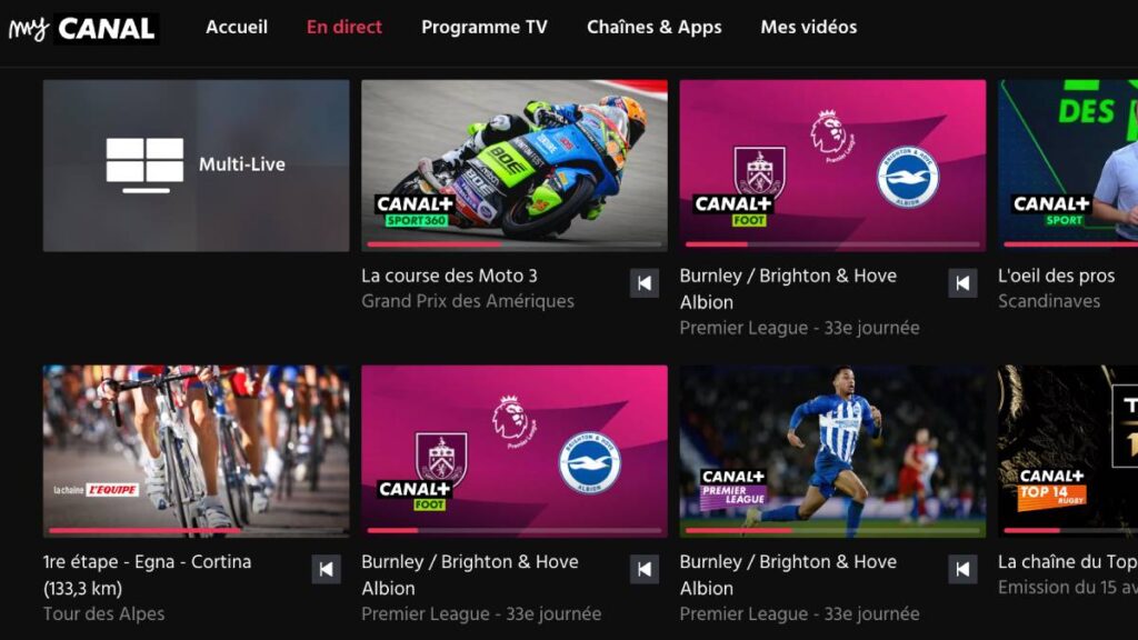 myCANAL canal plus foot